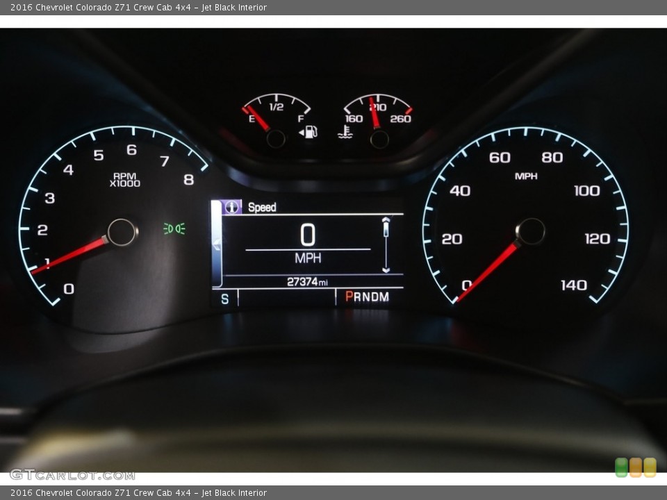 Jet Black Interior Gauges for the 2016 Chevrolet Colorado Z71 Crew Cab 4x4 #144538975