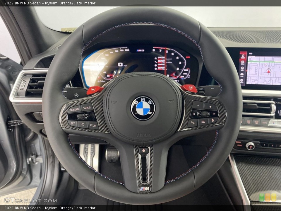 Kyalami Orange/Black Interior Steering Wheel for the 2022 BMW M3 Sedan #144546497