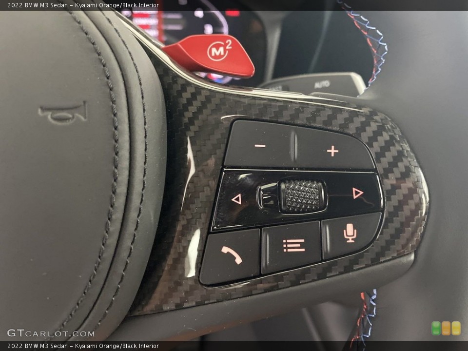 Kyalami Orange/Black Interior Steering Wheel for the 2022 BMW M3 Sedan #144546512