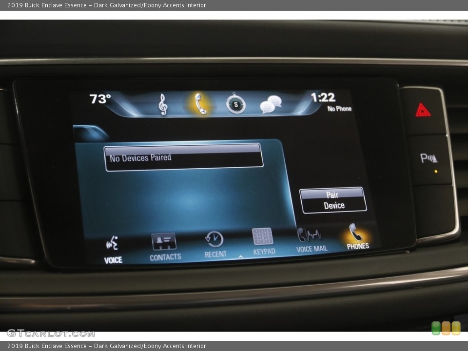 Dark Galvanized/Ebony Accents Interior Controls for the 2019 Buick Enclave Essence #144548304