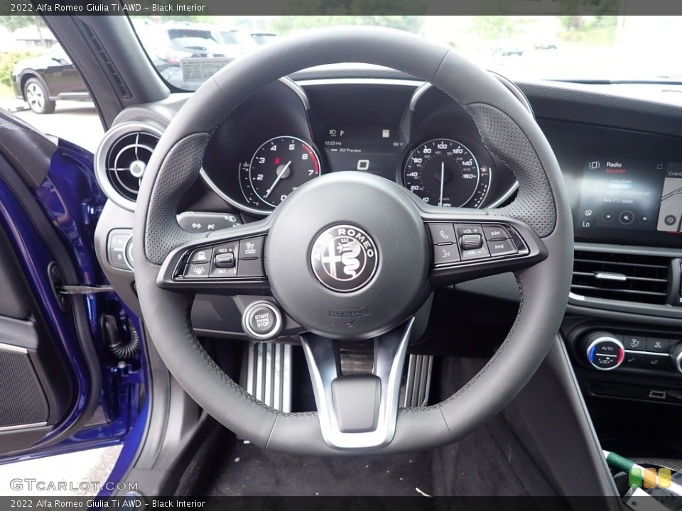 Black Interior Steering Wheel for the 2022 Alfa Romeo Giulia Ti AWD #144549834