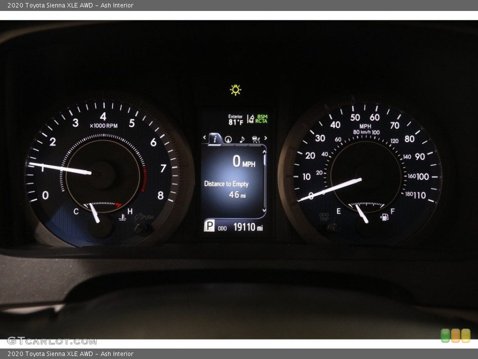 Ash Interior Gauges for the 2020 Toyota Sienna XLE AWD #144554542