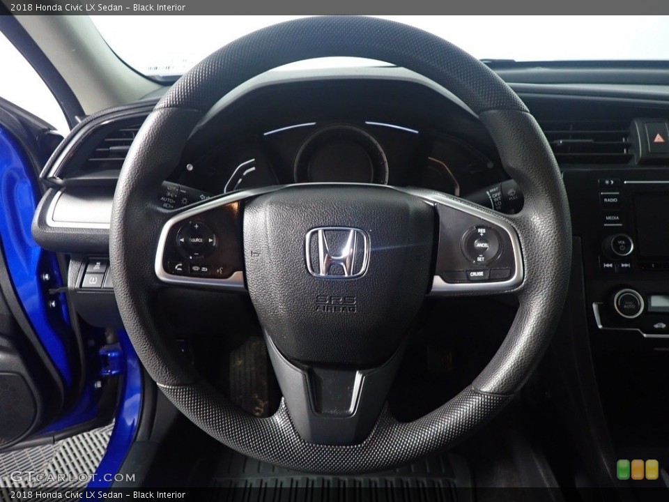 Black Interior Steering Wheel for the 2018 Honda Civic LX Sedan #144555739