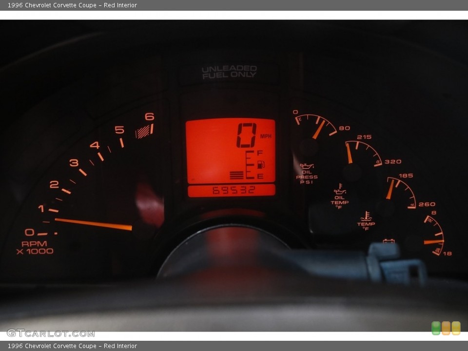 Red Interior Gauges for the 1996 Chevrolet Corvette Coupe #144563907
