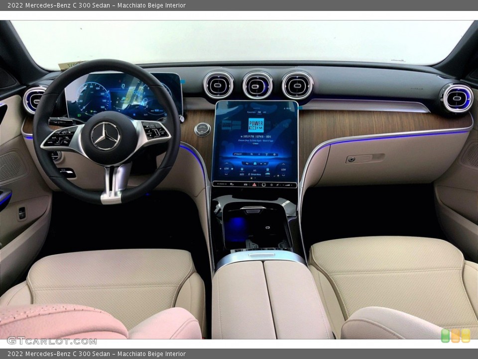 Macchiato Beige Interior Dashboard for the 2022 Mercedes-Benz C 300 Sedan #144569636