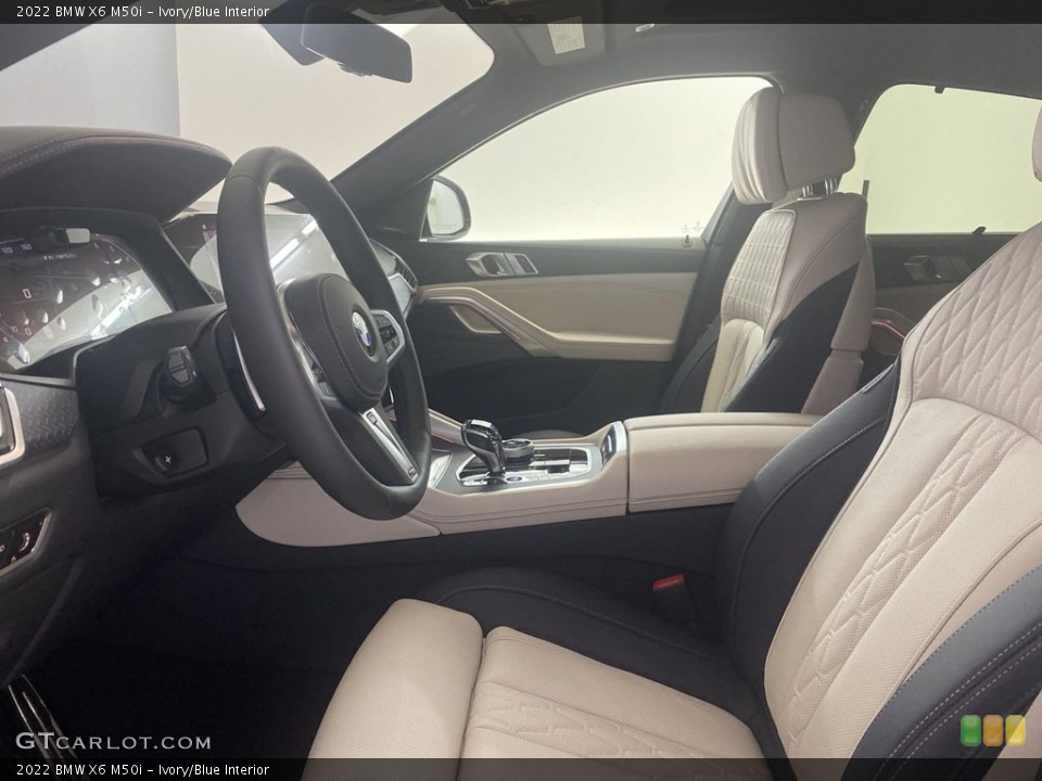 Ivory/Blue 2022 BMW X6 Interiors