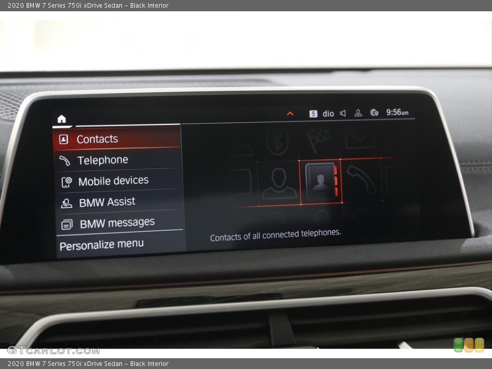 Black Interior Controls for the 2020 BMW 7 Series 750i xDrive Sedan #144593143
