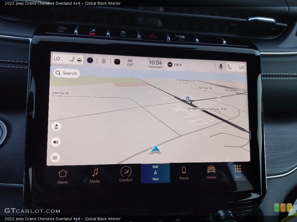 Global Black Interior Navigation for the 2022 Jeep Grand Cherokee Overland 4x4 #144597470