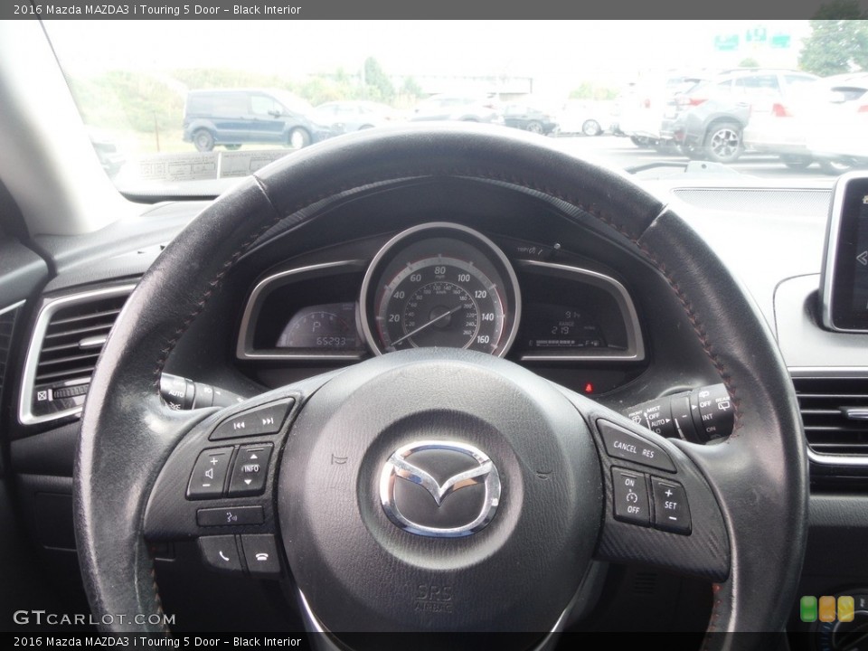 Black Interior Steering Wheel for the 2016 Mazda MAZDA3 i Touring 5 Door #144602125