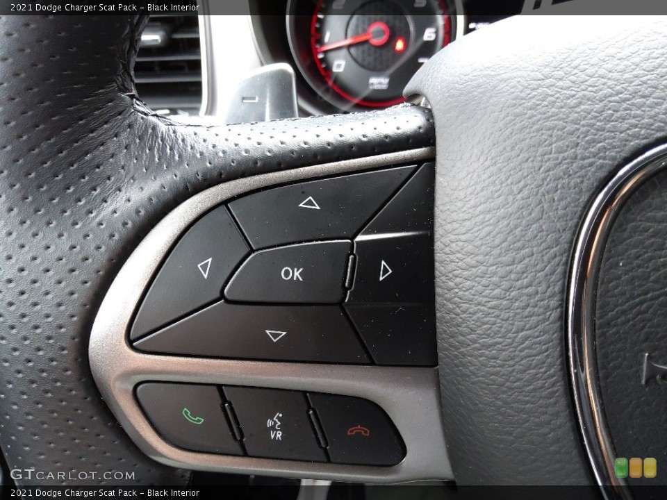 Black Interior Steering Wheel for the 2021 Dodge Charger Scat Pack #144602338