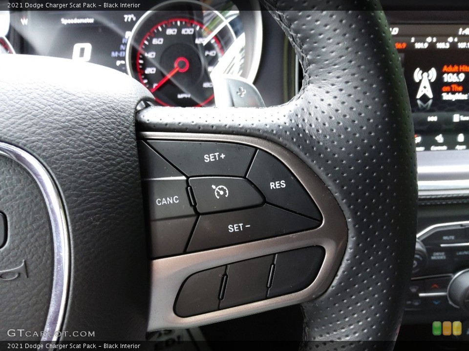 Black Interior Steering Wheel for the 2021 Dodge Charger Scat Pack #144602356