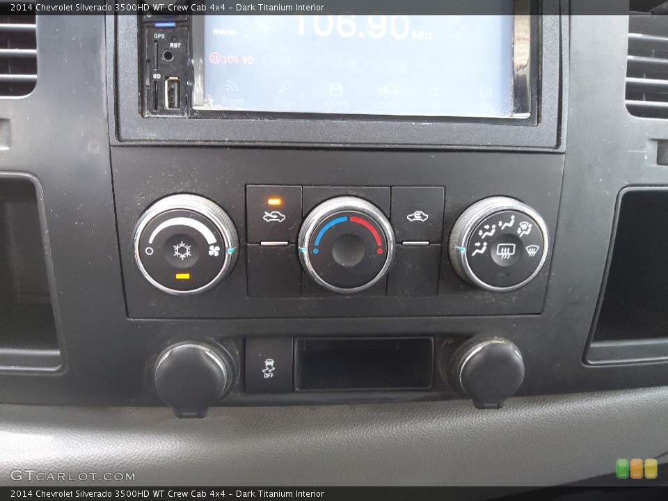 Dark Titanium Interior Controls for the 2014 Chevrolet Silverado 3500HD WT Crew Cab 4x4 #144603154