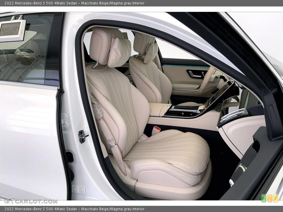 Macchiato Beige/Magma gray Interior Photo for the 2022 Mercedes-Benz S 500 4Matic Sedan #144606756