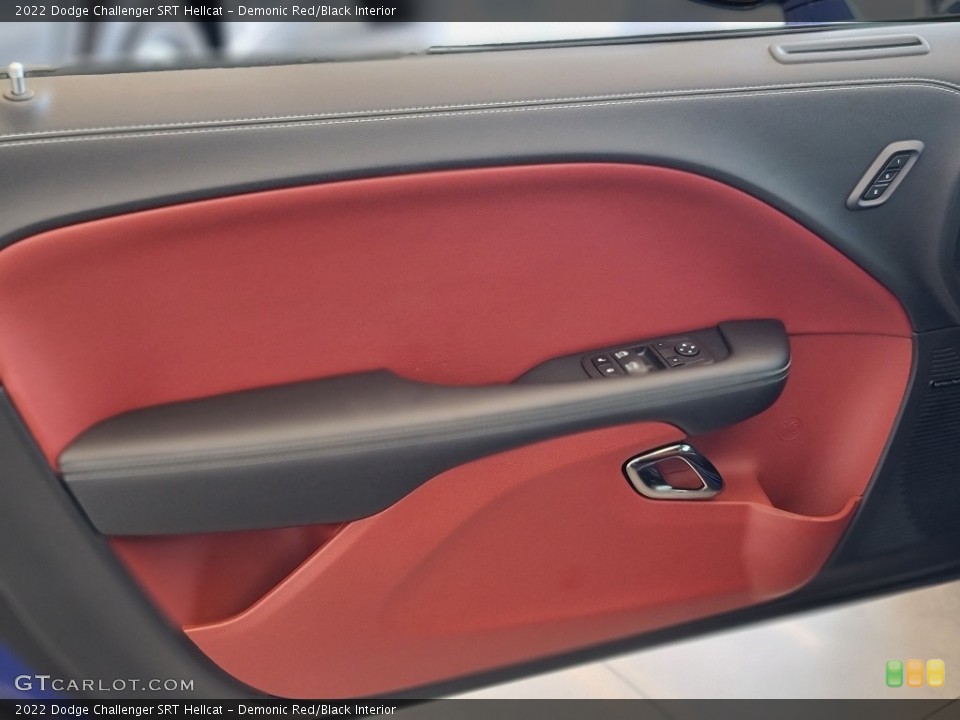 Demonic Red/Black Interior Door Panel for the 2022 Dodge Challenger SRT Hellcat #144613346