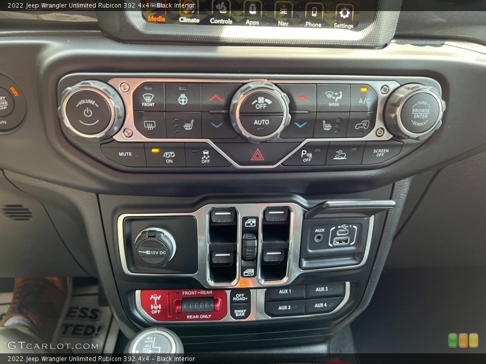 Black Interior Controls for the 2022 Jeep Wrangler Unlimited Rubicon 392 4x4 #144614909