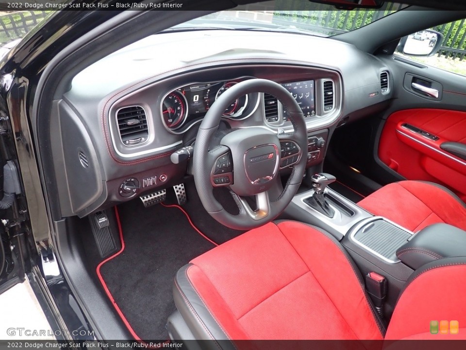 Black/Ruby Red Interior Controls for the 2022 Dodge Charger Scat Pack Plus #144615254