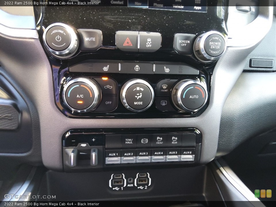Black Interior Controls for the 2022 Ram 2500 Big Horn Mega Cab 4x4 #144617855