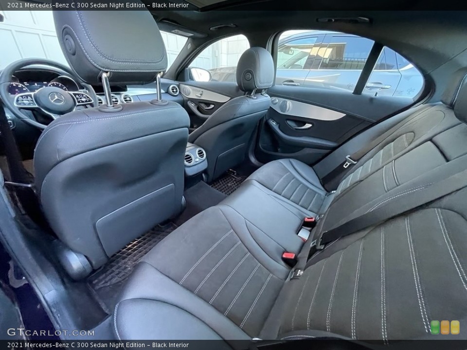 Black Interior Rear Seat for the 2021 Mercedes-Benz C 300 Sedan Night Edition #144618527