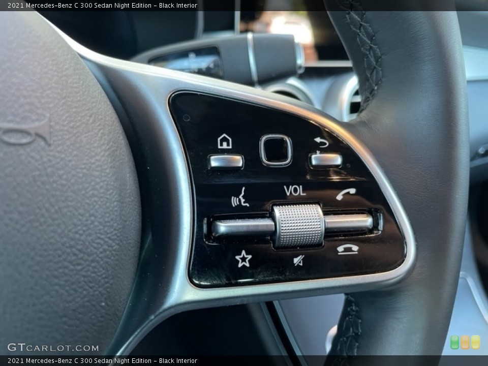 Black Interior Steering Wheel for the 2021 Mercedes-Benz C 300 Sedan Night Edition #144618653