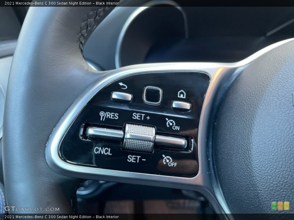 Black Interior Steering Wheel for the 2021 Mercedes-Benz C 300 Sedan Night Edition #144618743