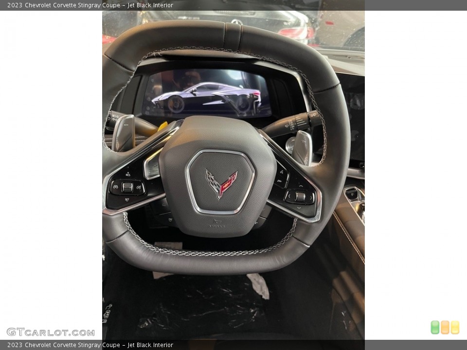 Jet Black Interior Steering Wheel for the 2023 Chevrolet Corvette Stingray Coupe #144621859