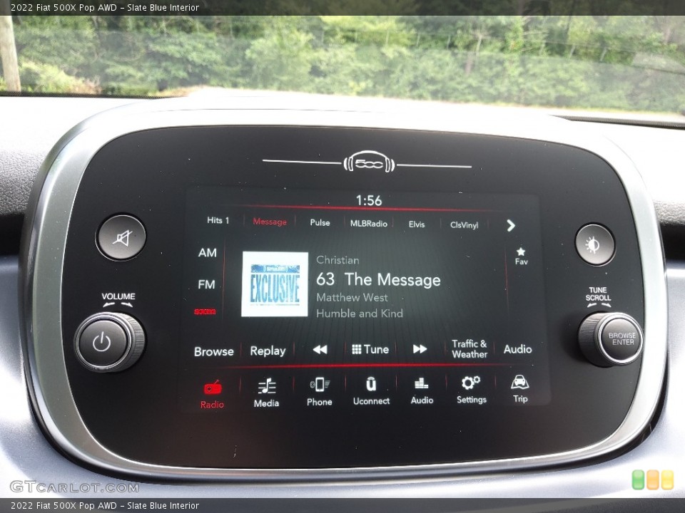 Slate Blue Interior Controls for the 2022 Fiat 500X Pop AWD #144630026