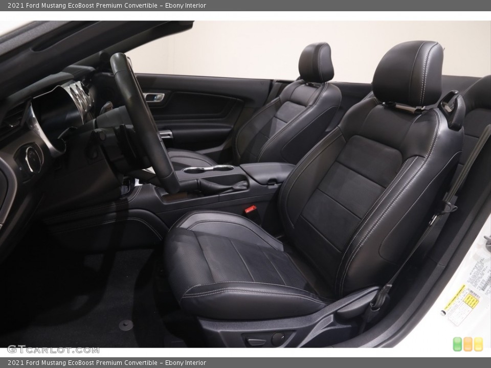 Ebony Interior Front Seat for the 2021 Ford Mustang EcoBoost Premium Convertible #144637665