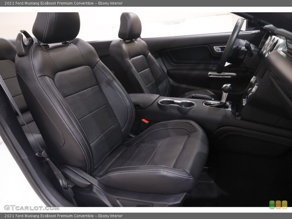 Ebony Interior Front Seat for the 2021 Ford Mustang EcoBoost Premium Convertible #144637836