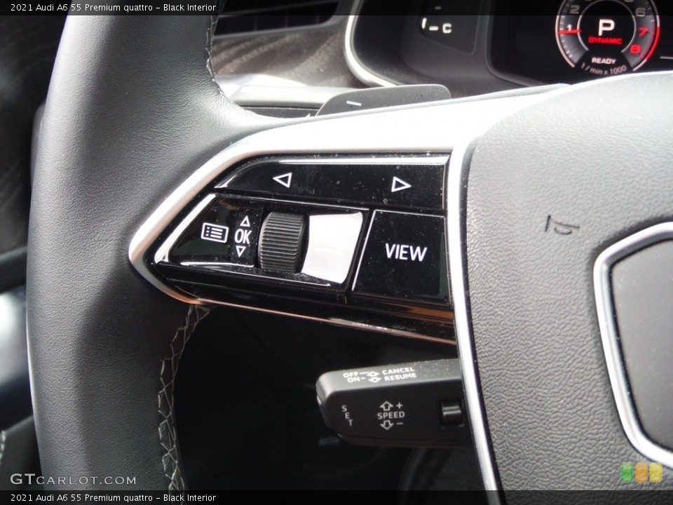Black Interior Steering Wheel for the 2021 Audi A6 55 Premium quattro #144639978