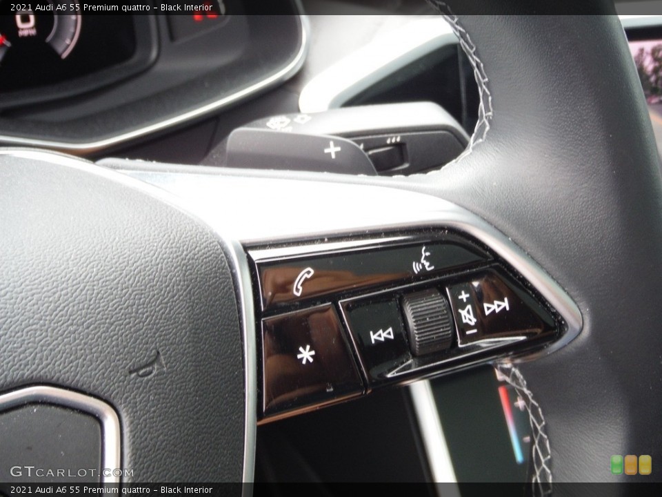 Black Interior Steering Wheel for the 2021 Audi A6 55 Premium quattro #144639990