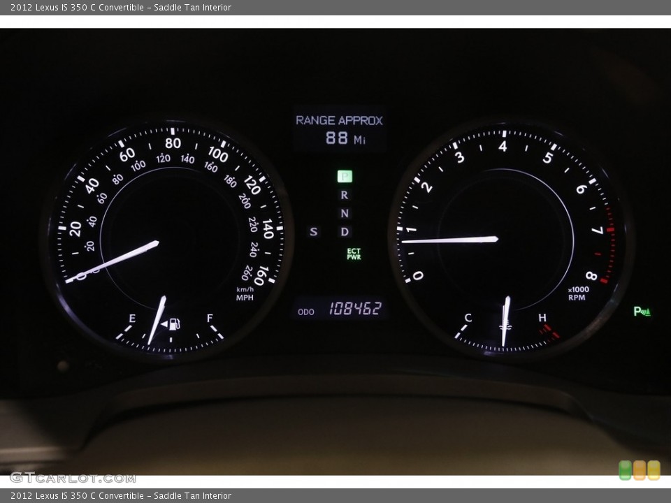 Saddle Tan Interior Gauges for the 2012 Lexus IS 350 C Convertible #144644048
