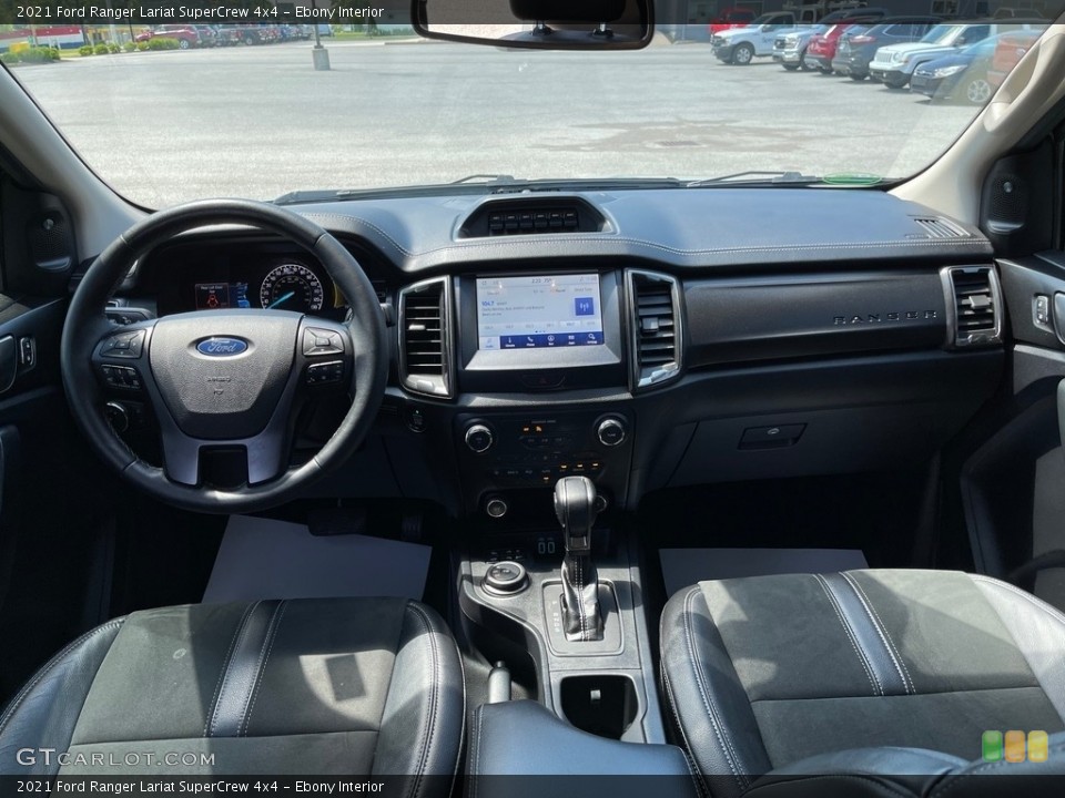 Ebony Interior Dashboard for the 2021 Ford Ranger Lariat SuperCrew 4x4 #144645575