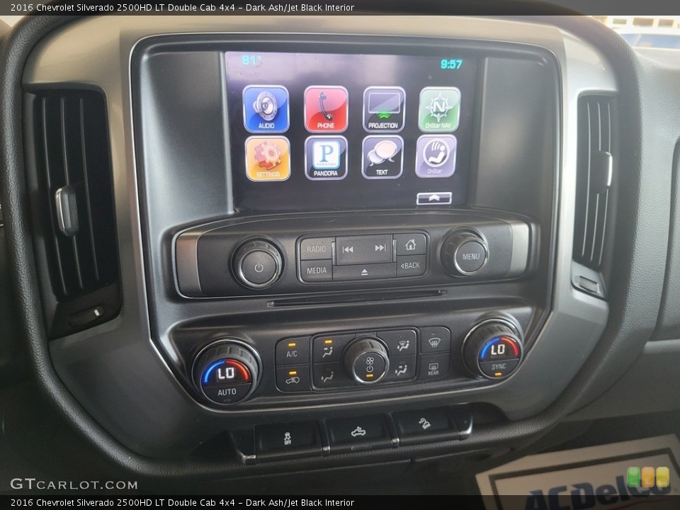 Dark Ash/Jet Black Interior Controls for the 2016 Chevrolet Silverado 2500HD LT Double Cab 4x4 #144649481