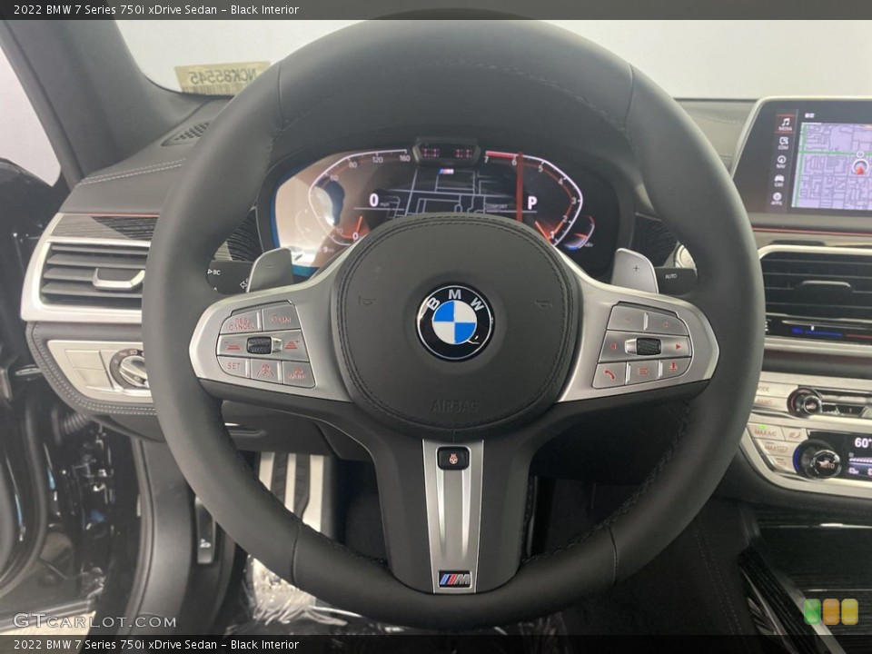 Black Interior Steering Wheel for the 2022 BMW 7 Series 750i xDrive Sedan #144651562