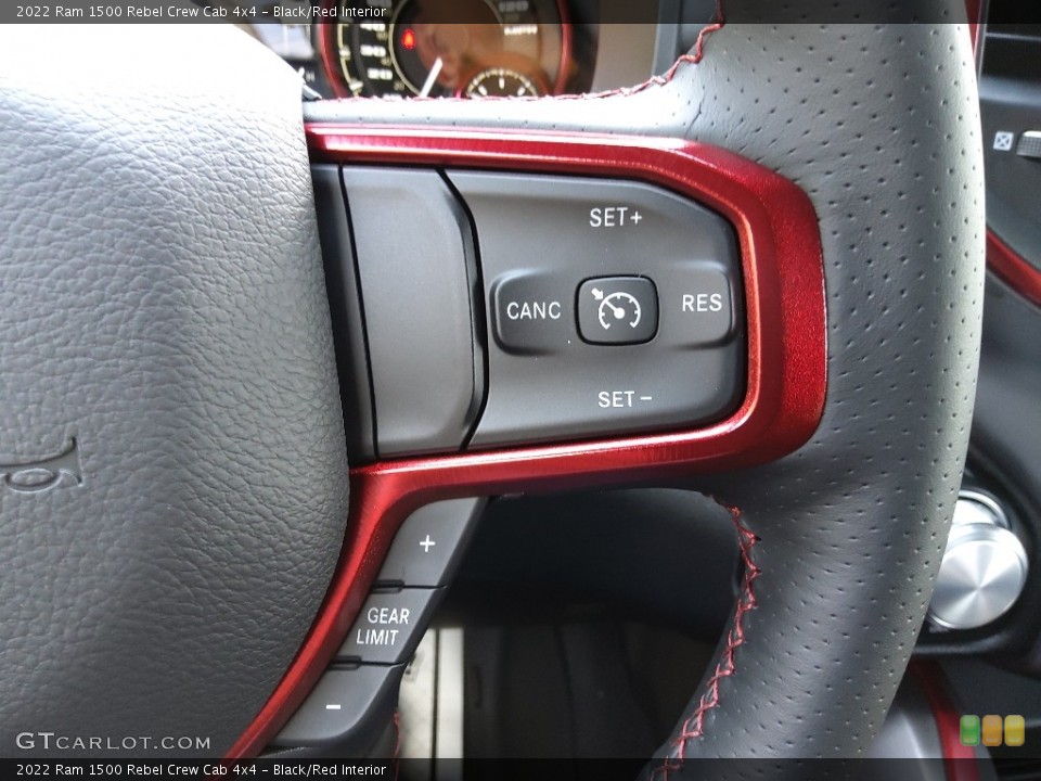 Black/Red Interior Steering Wheel for the 2022 Ram 1500 Rebel Crew Cab 4x4 #144653626