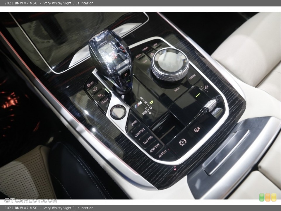 Ivory White/Night Blue Interior Transmission for the 2021 BMW X7 M50i #144654322