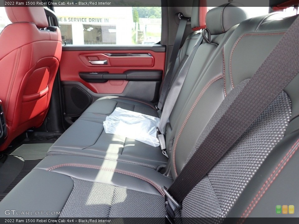Black/Red Interior Rear Seat for the 2022 Ram 1500 Rebel Crew Cab 4x4 #144654965