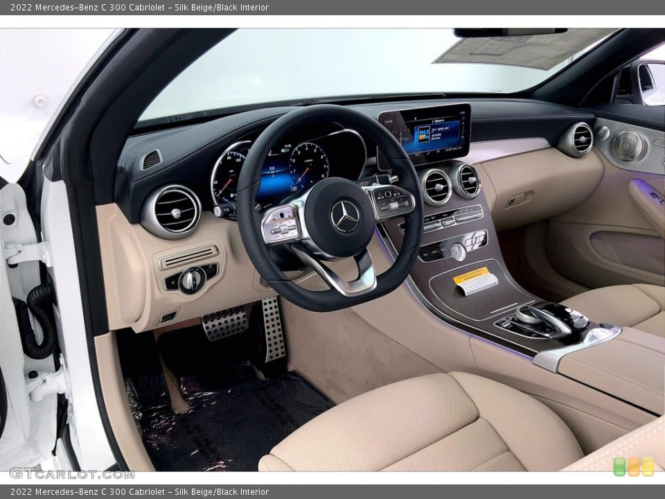 Silk Beige/Black Interior Photo for the 2022 Mercedes-Benz C 300 Cabriolet #144655340