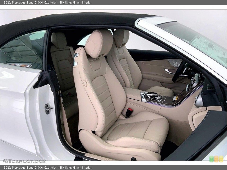 Silk Beige/Black Interior Front Seat for the 2022 Mercedes-Benz C 300 Cabriolet #144655364