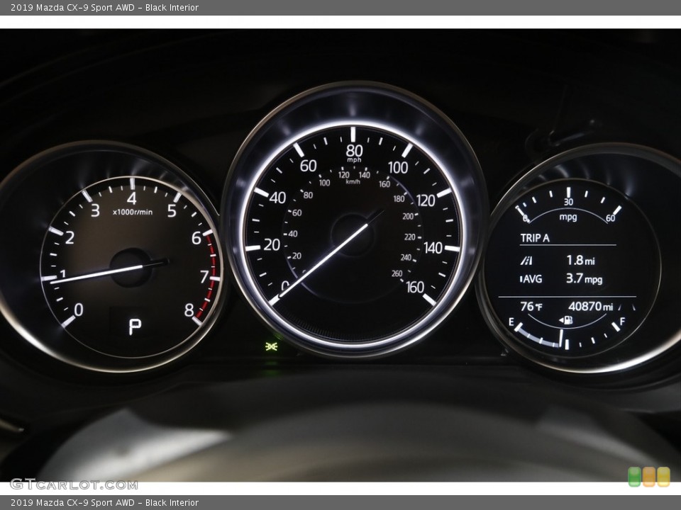 Black Interior Gauges for the 2019 Mazda CX-9 Sport AWD #144658160