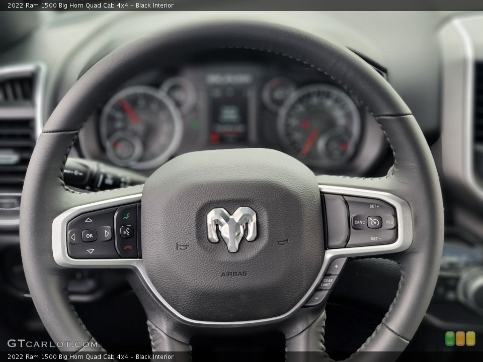 Black Interior Steering Wheel for the 2022 Ram 1500 Big Horn Quad Cab 4x4 #144664416