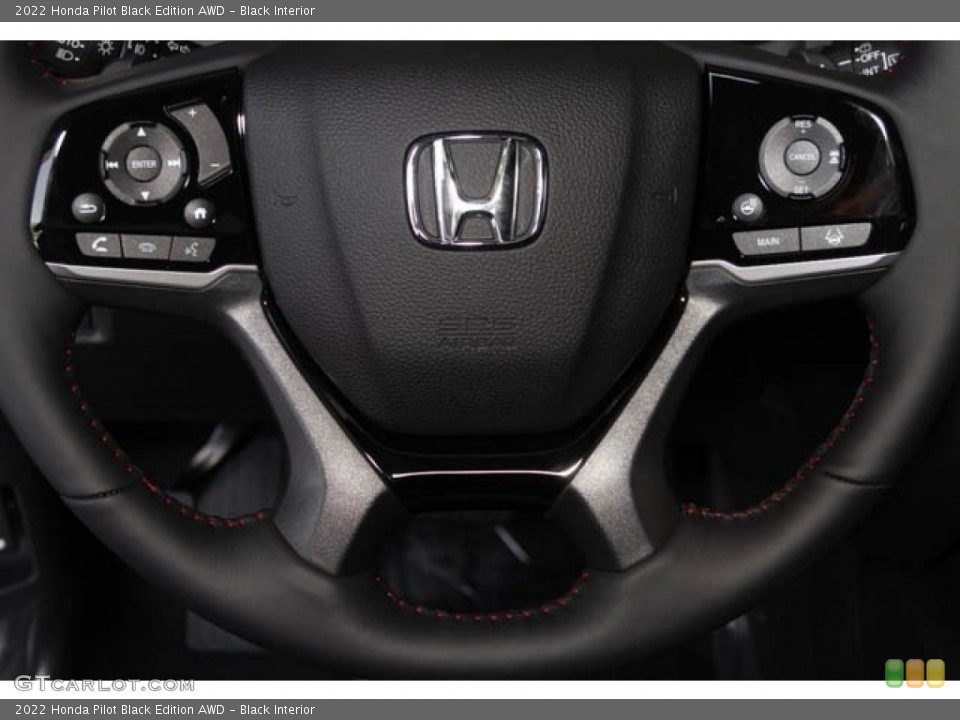Black Interior Steering Wheel for the 2022 Honda Pilot Black Edition AWD #144670386