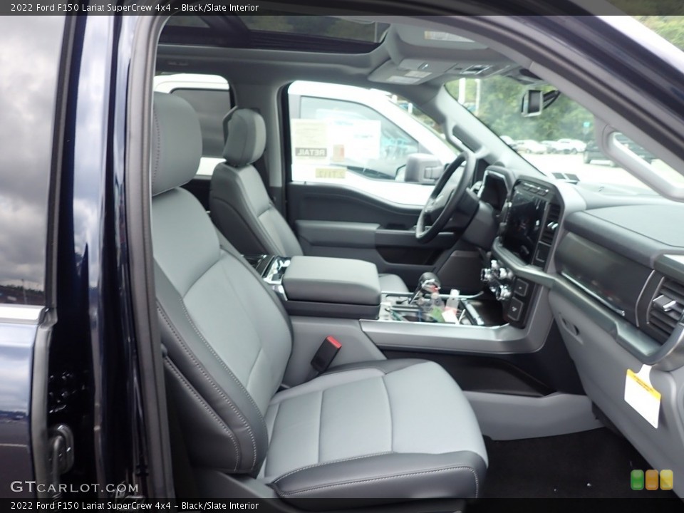 Black/Slate Interior Front Seat for the 2022 Ford F150 Lariat SuperCrew 4x4 #144670559