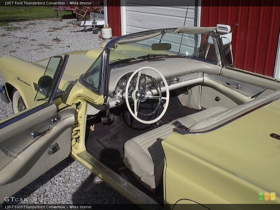 White Interior Front Seat for the 1957 Ford Thunderbird Convertible #144672677