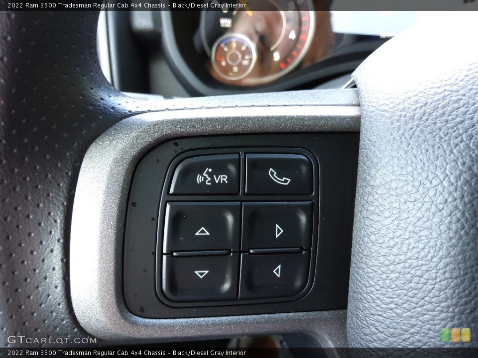 Black/Diesel Gray Interior Steering Wheel for the 2022 Ram 3500 Tradesman Regular Cab 4x4 Chassis #144678323