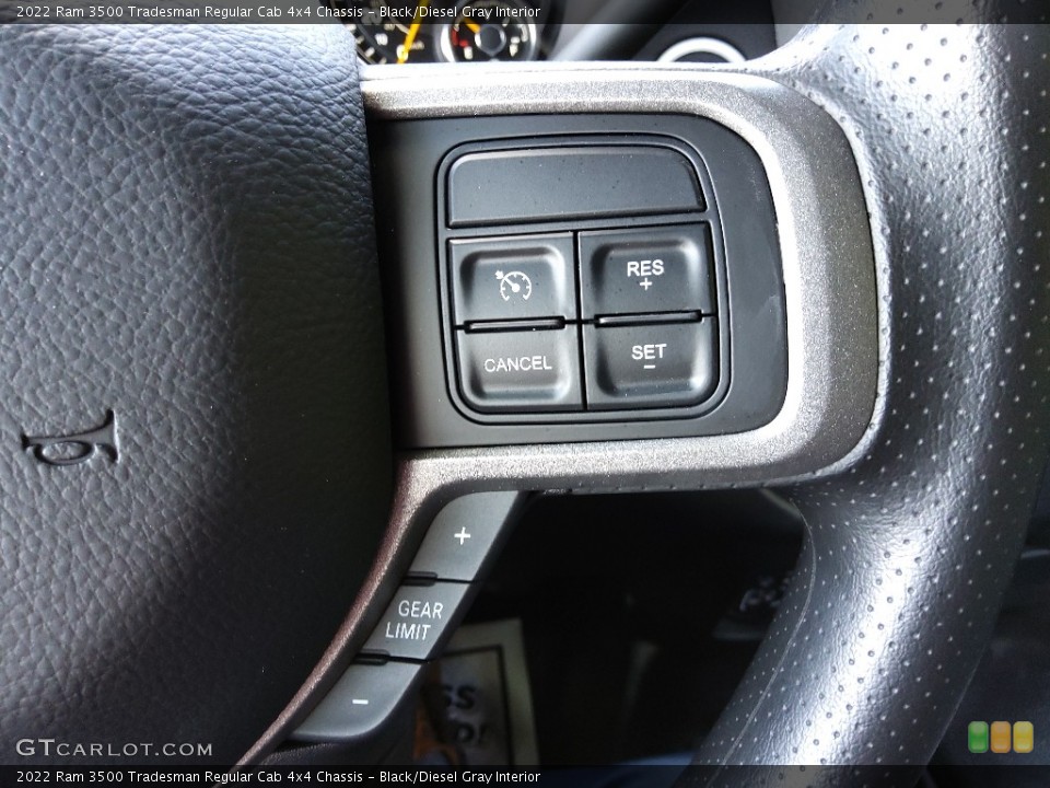 Black/Diesel Gray Interior Steering Wheel for the 2022 Ram 3500 Tradesman Regular Cab 4x4 Chassis #144678353