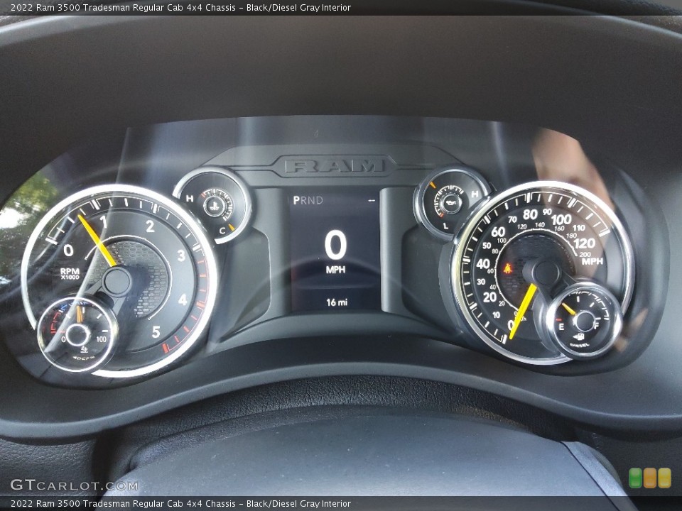 Black/Diesel Gray Interior Gauges for the 2022 Ram 3500 Tradesman Regular Cab 4x4 Chassis #144678386