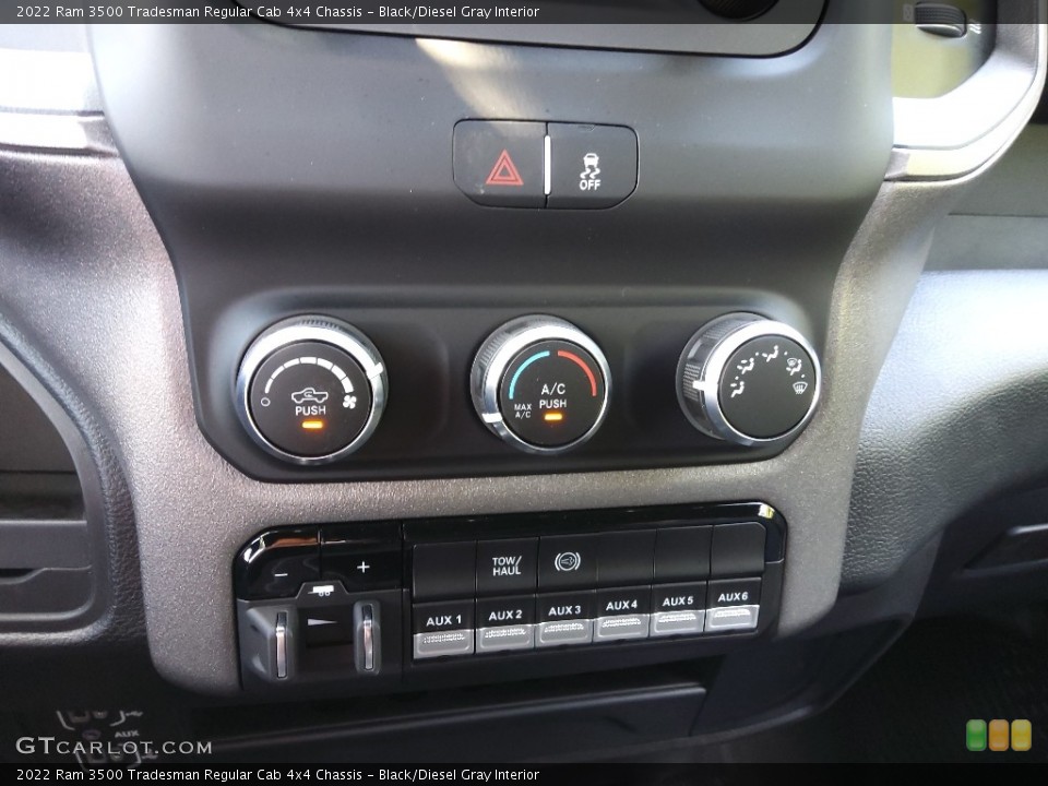 Black/Diesel Gray Interior Controls for the 2022 Ram 3500 Tradesman Regular Cab 4x4 Chassis #144678455