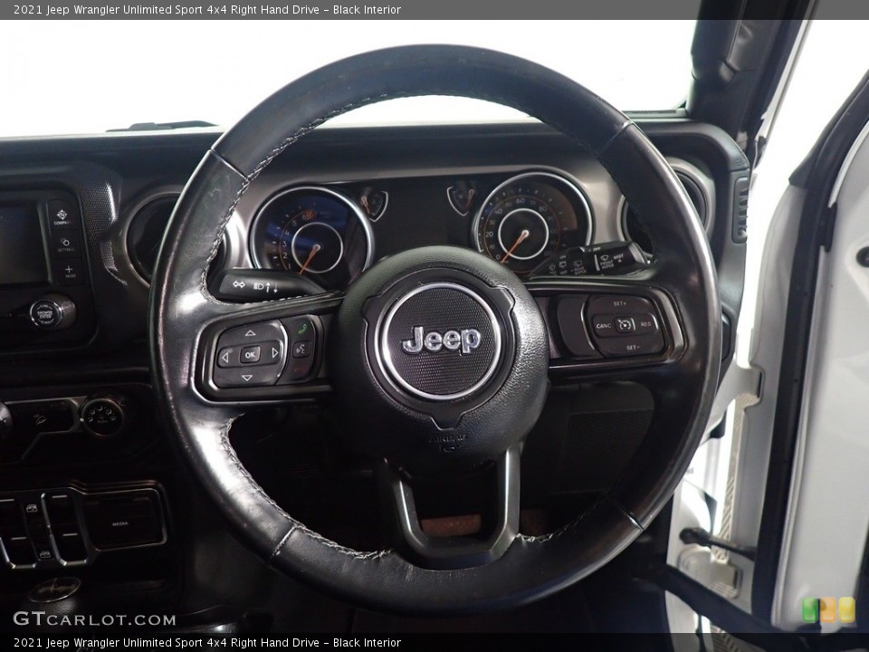 Black Interior Steering Wheel for the 2021 Jeep Wrangler Unlimited Sport 4x4 Right Hand Drive #144680375