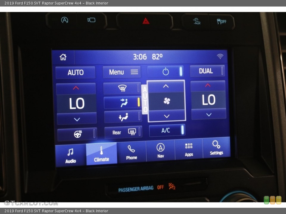 Black Interior Controls for the 2019 Ford F150 SVT Raptor SuperCrew 4x4 #144685533